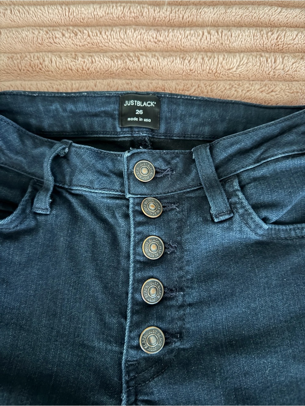 Just Black Women's High-Rise Button-Fly Jeans - Dark Black Wash